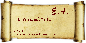 Erb Annamária névjegykártya