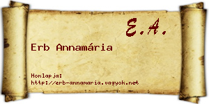 Erb Annamária névjegykártya